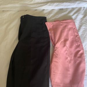 SET OF TWO ZARA WORKPANTS PINK AND BLACK